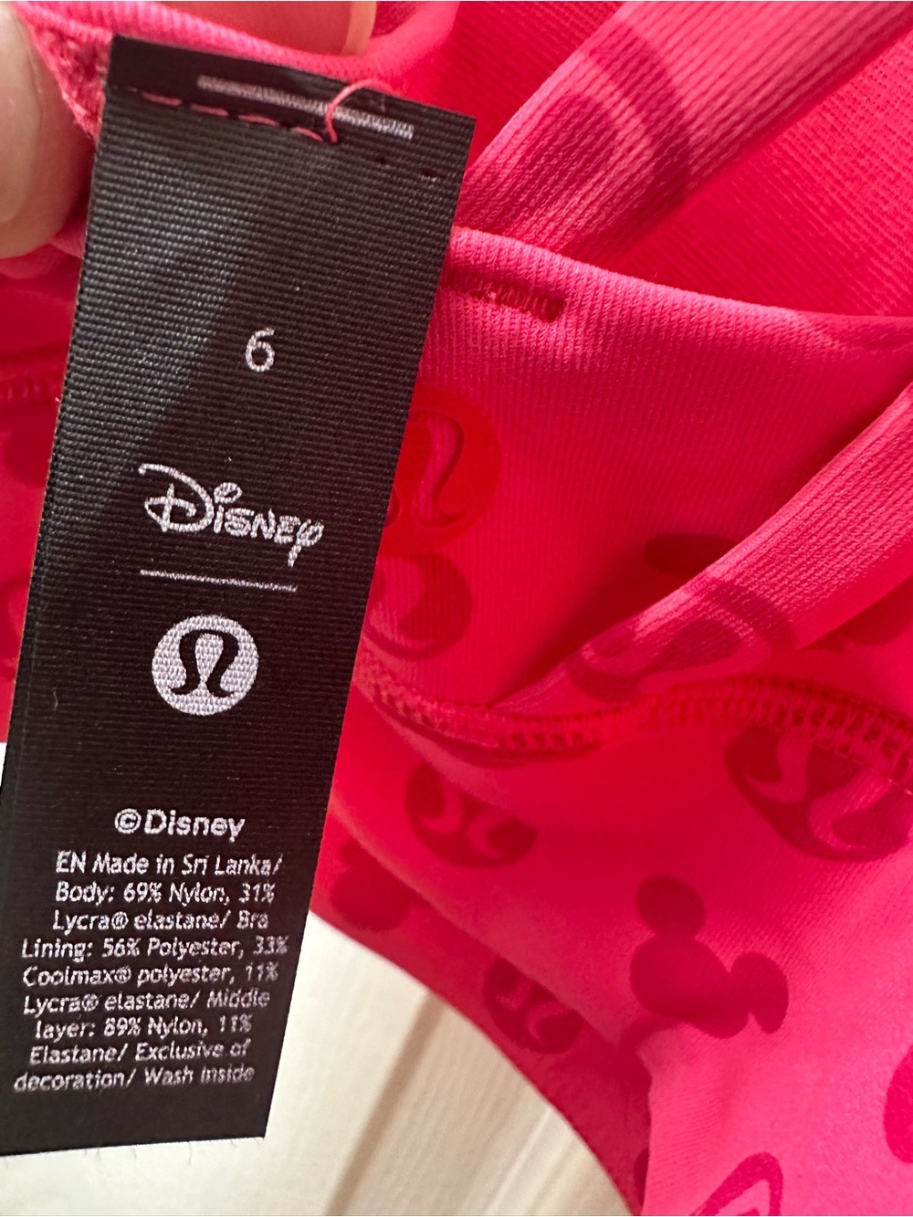 Lululemon Energy Longline Bra Medium Support B–D Cups Disney Colab!  Size 6 - Picture 4 of 4